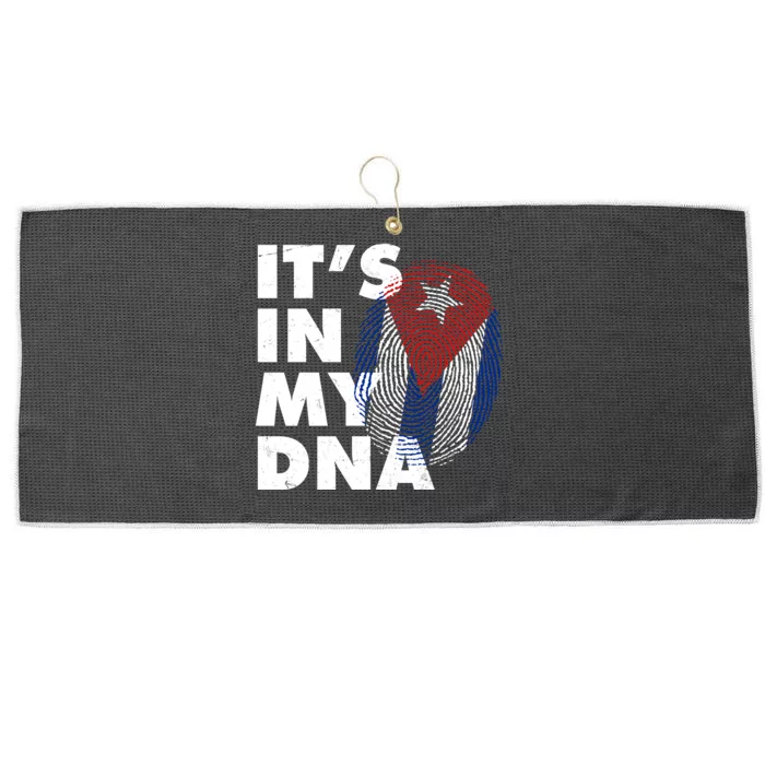 Cuba It's In My DNA Cuban Flag Fingerprint Large Microfiber Waffle Golf Towel