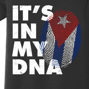 Cuba It's In My DNA Cuban Flag Fingerprint Baby Bodysuit