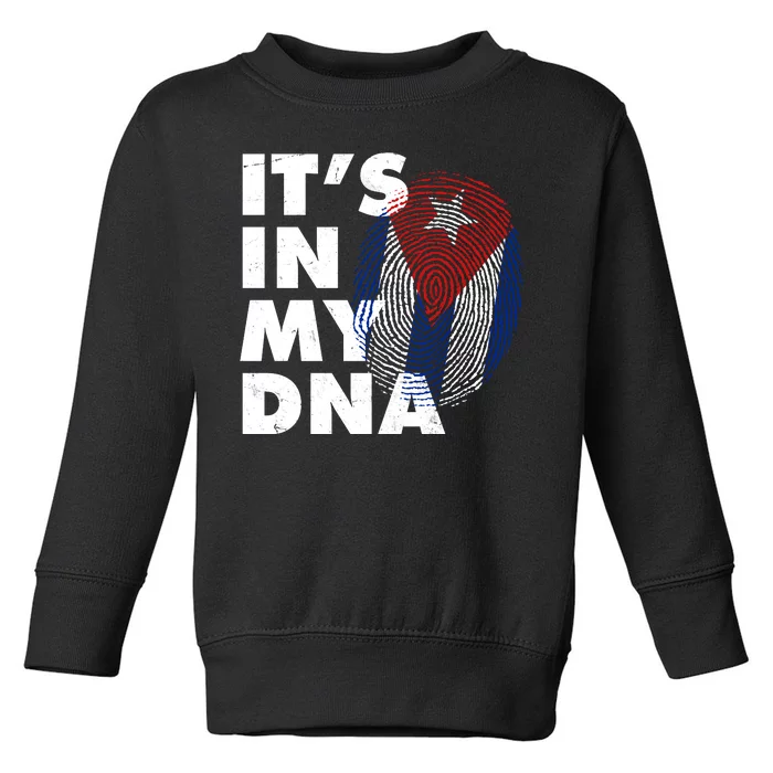 Cuba It's In My DNA Cuban Flag Fingerprint Toddler Sweatshirt