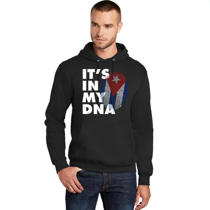 Cuba It's In My DNA Cuban Flag Fingerprint Tall Hoodie