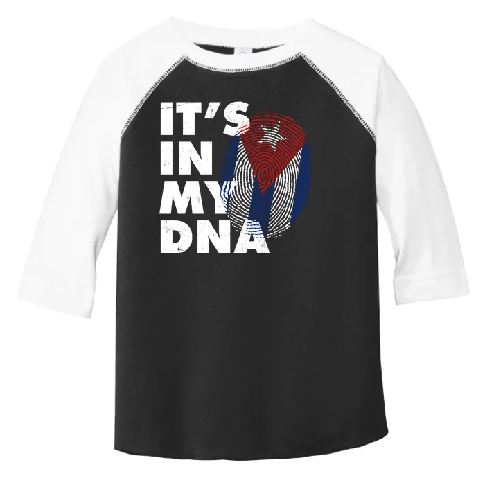 Cuba It's In My DNA Cuban Flag Fingerprint Toddler Fine Jersey T-Shirt