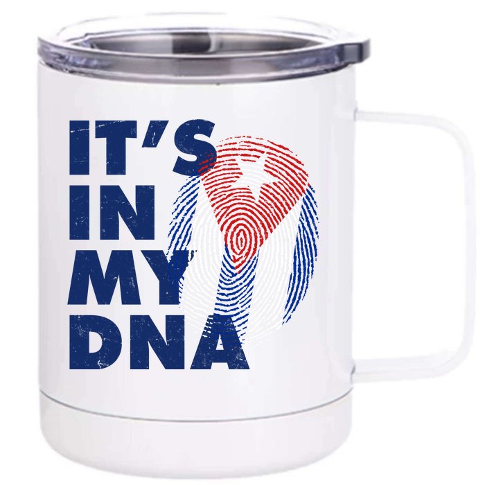 Cuba It's In My DNA Cuban Flag Fingerprint Front & Back 12oz Stainless Steel Tumbler Cup