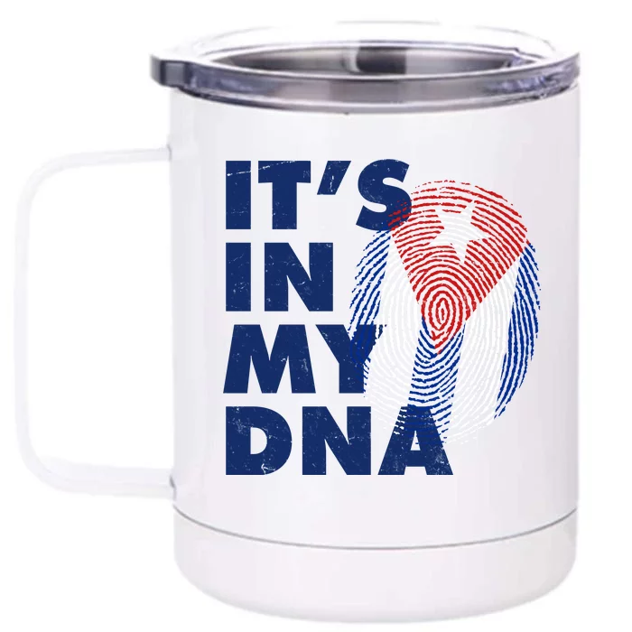 Cuba It's In My DNA Cuban Flag Fingerprint Front & Back 12oz Stainless Steel Tumbler Cup