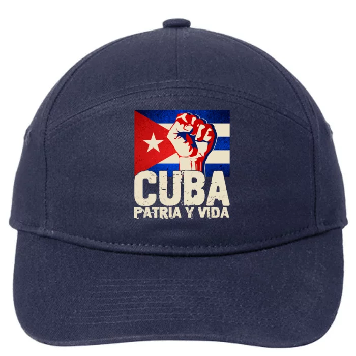 Cuba Patria Y Vida Cuban Flag Protest Fist 7-Panel Snapback Hat