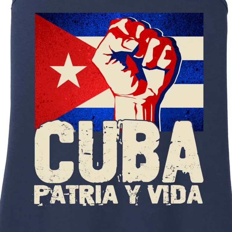 Cuba Patria Y Vida Cuban Flag Protest Fist Ladies Essential Tank