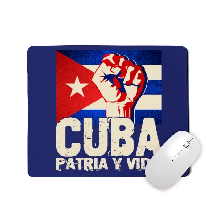 Cuba Patria Y Vida Cuban Flag Protest Fist Mousepad