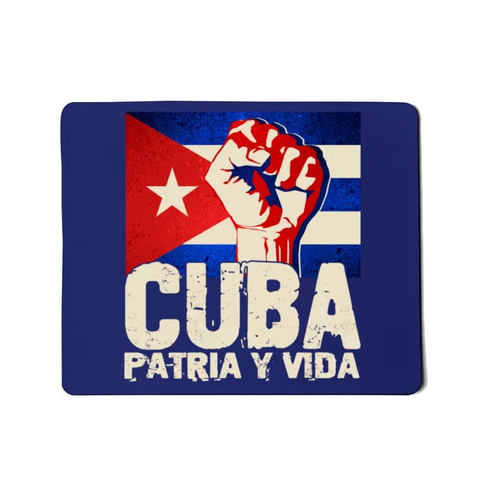 Cuba Patria Y Vida Cuban Flag Protest Fist Mousepad