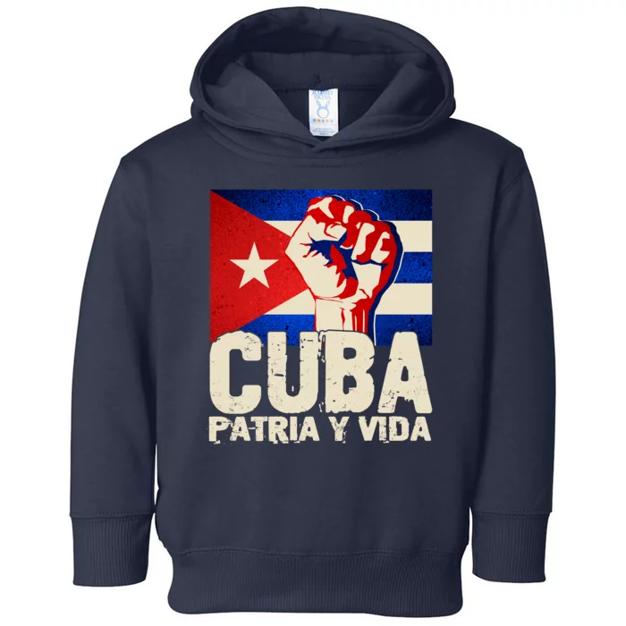 Cuba Patria Y Vida Cuban Flag Protest Fist Toddler Hoodie