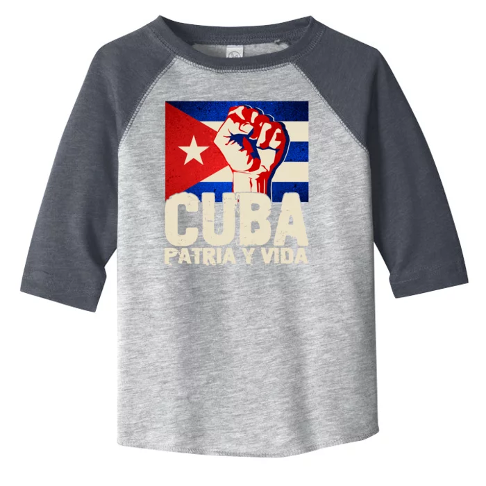 Cuba Patria Y Vida Cuban Flag Protest Fist Toddler Fine Jersey T-Shirt