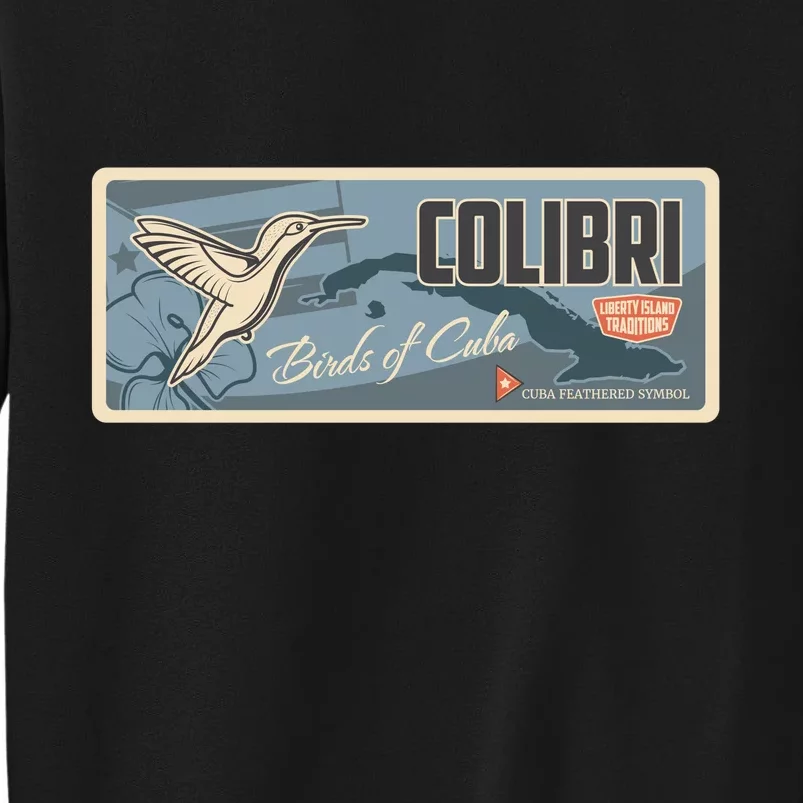 Cuba Travel Retro Banner Bird Watching Colibri Sweatshirt