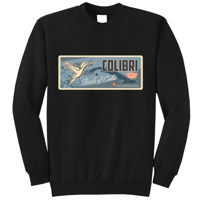 Cuba Travel Retro Banner Bird Watching Colibri Sweatshirt