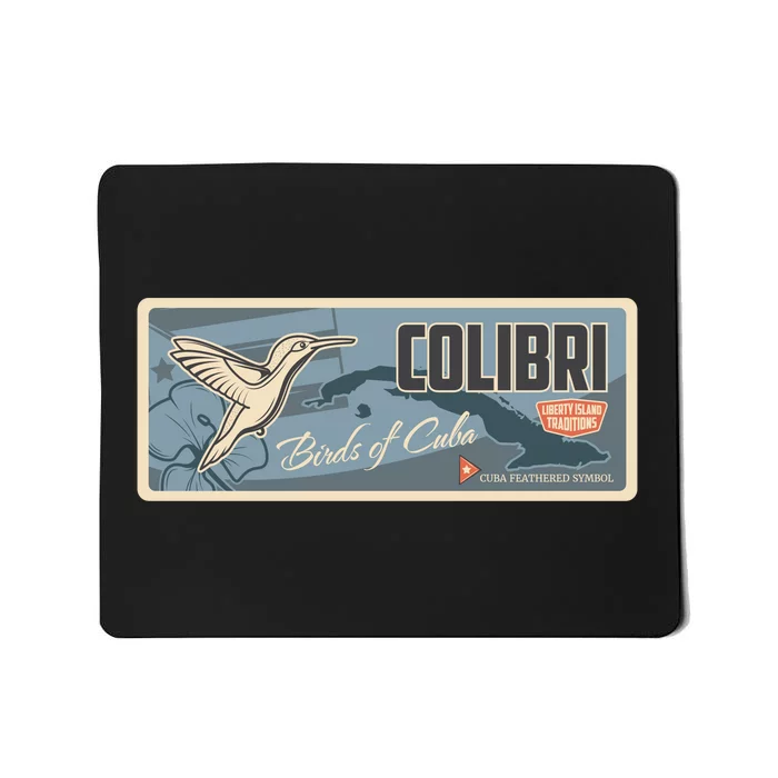 Cuba Travel Retro Banner Bird Watching Colibri Mousepad