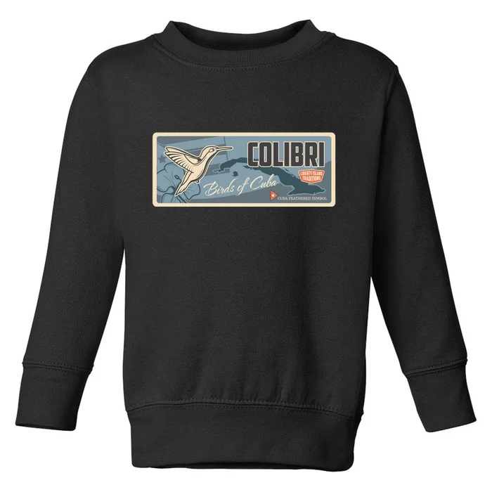 Cuba Travel Retro Banner Bird Watching Colibri Toddler Sweatshirt