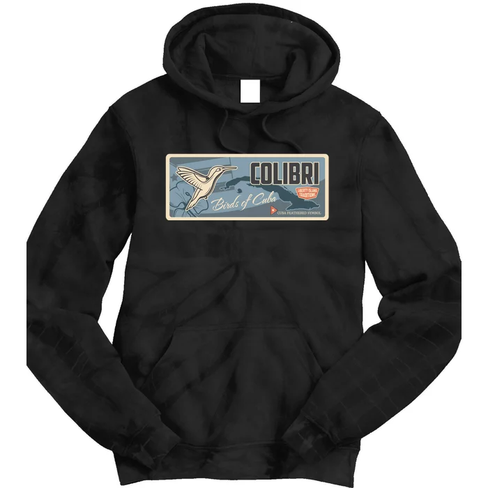 Cuba Travel Retro Banner Bird Watching Colibri Tie Dye Hoodie