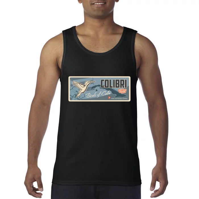 Cuba Travel Retro Banner Bird Watching Colibri Tank Top