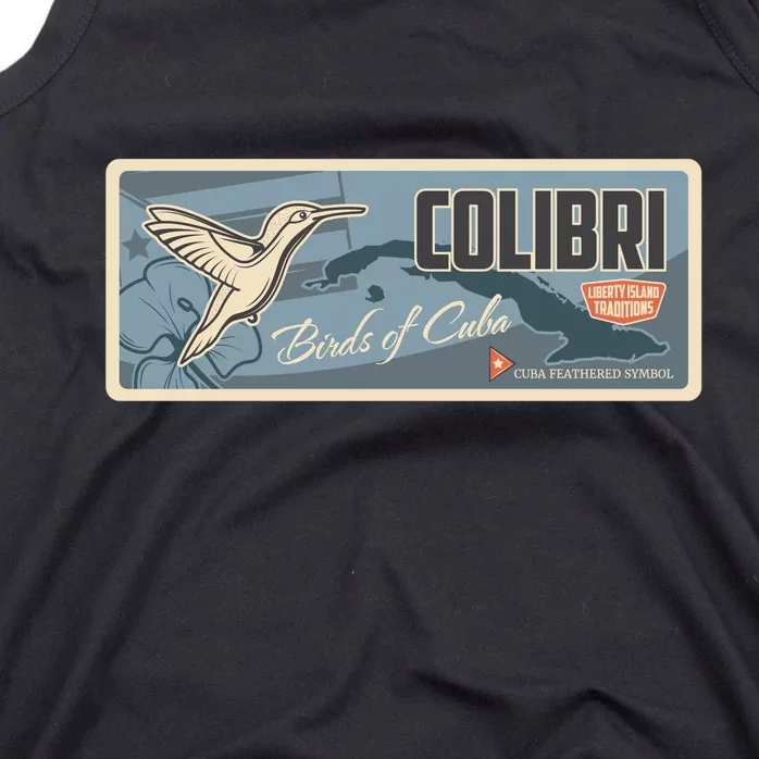 Cuba Travel Retro Banner Bird Watching Colibri Tank Top