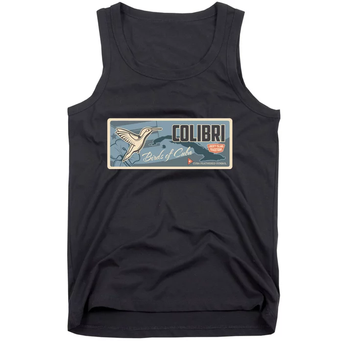 Cuba Travel Retro Banner Bird Watching Colibri Tank Top