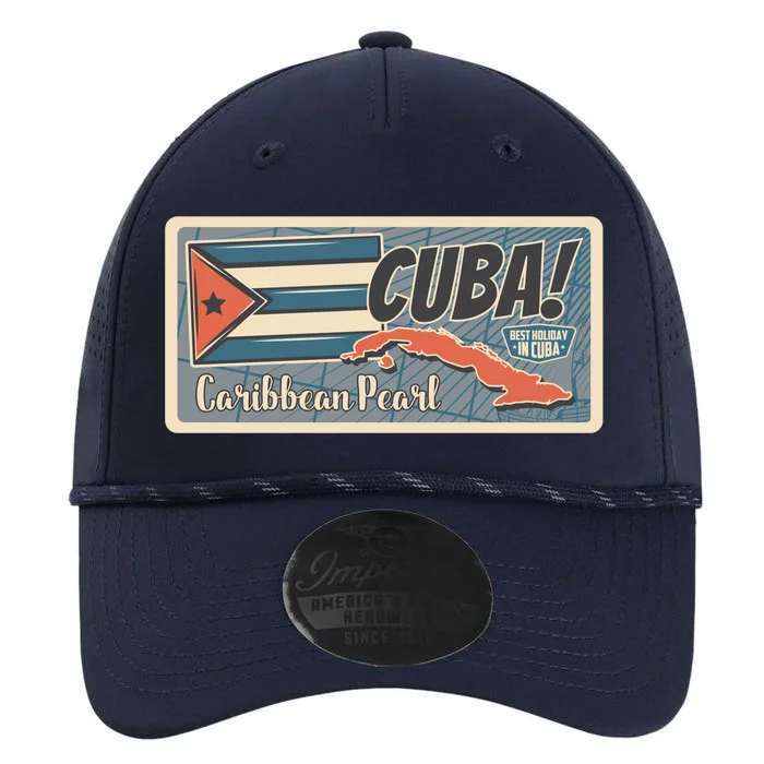 Cuba Travel Retro Banner Caribbean Pearl Performance The Dyno Cap