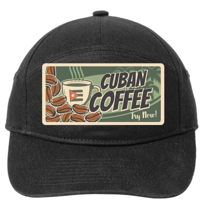 Cuba Travel Retro Banner Cuban Coffee 7-Panel Snapback Hat