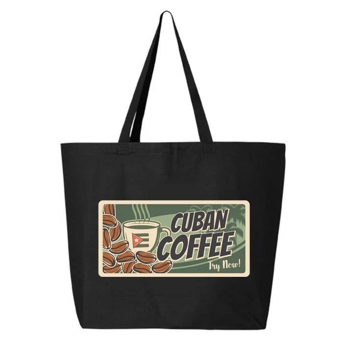 Cuba Travel Retro Banner Cuban Coffee 25L Jumbo Tote