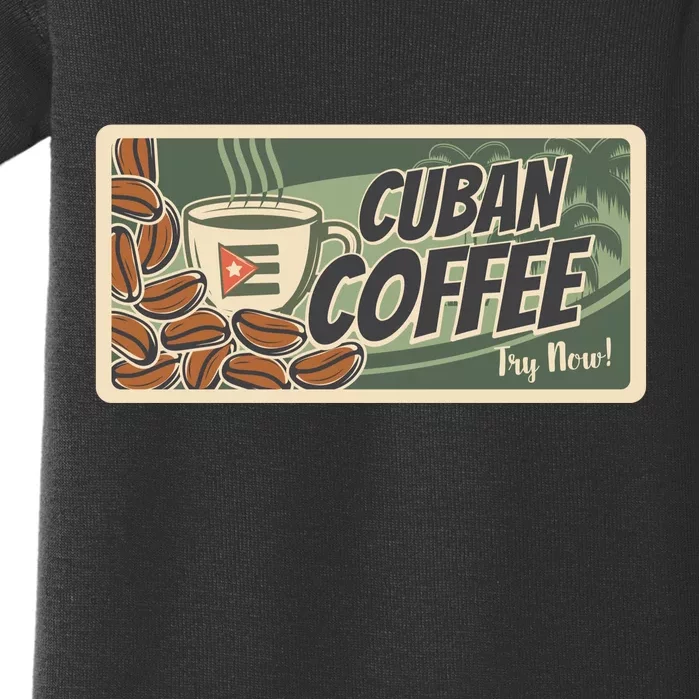 Cuba Travel Retro Banner Cuban Coffee Baby Bodysuit