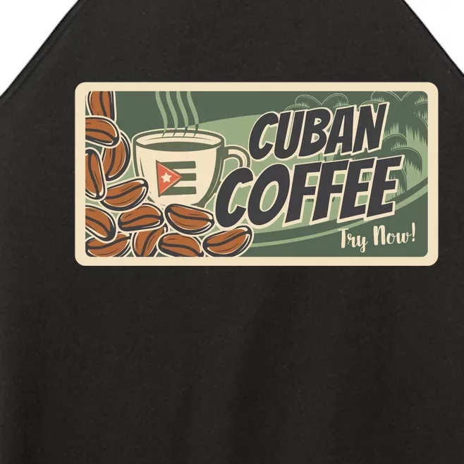 Cuba Travel Retro Banner Cuban Coffee Women’s Perfect Tri Rocker Tank