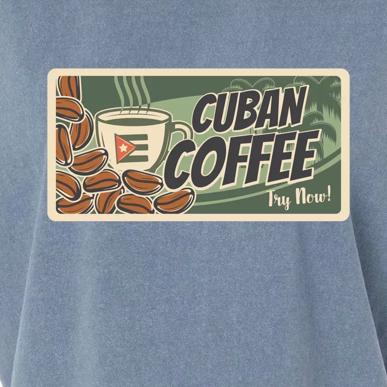 Cuba Travel Retro Banner Cuban Coffee Garment-Dyed Women's Muscle Tee