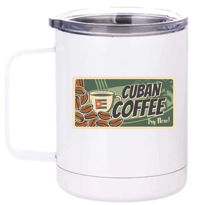 Cuba Travel Retro Banner Cuban Coffee Front & Back 12oz Stainless Steel Tumbler Cup