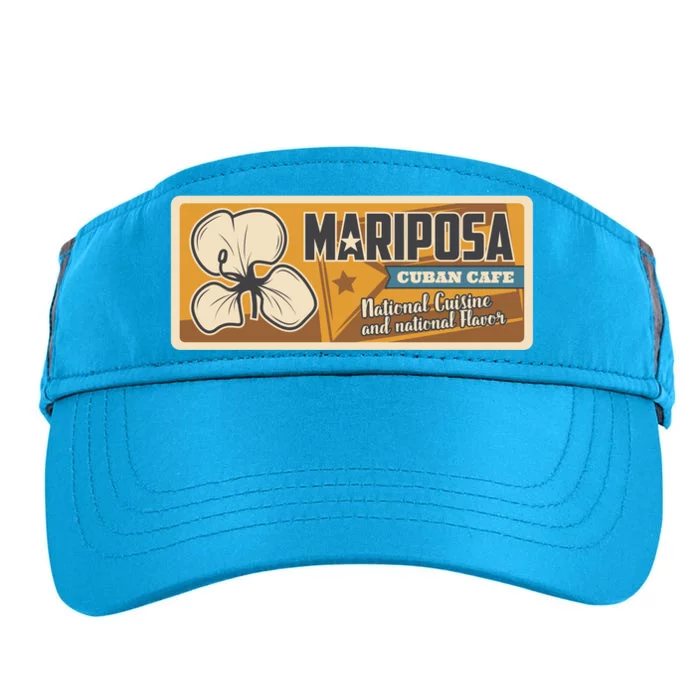 Cuba Travel Retro Cuban Café Mariposa Adult Drive Performance Visor