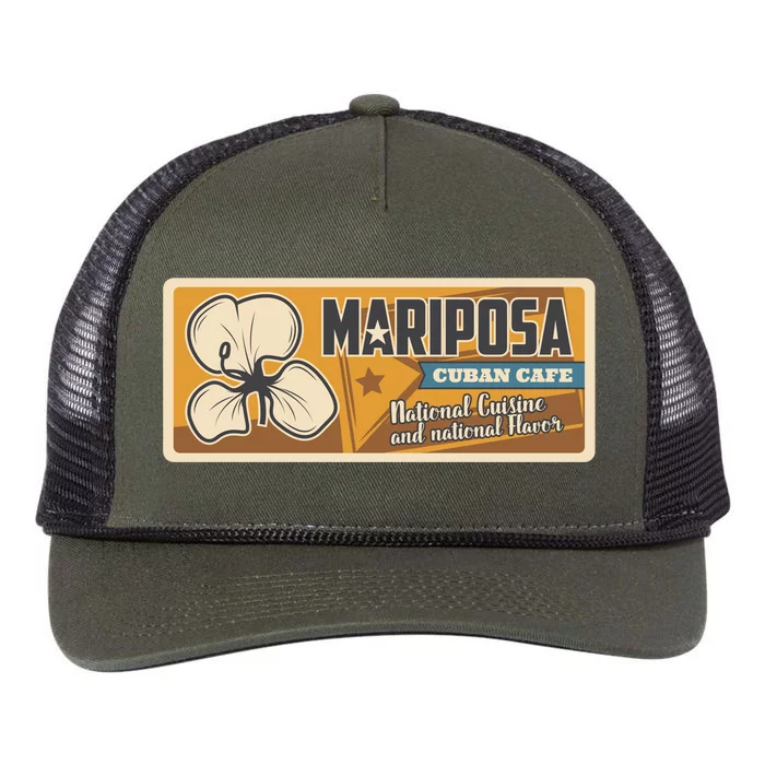 Cuba Travel Retro Cuban Café Mariposa Retro Rope Trucker Hat Cap