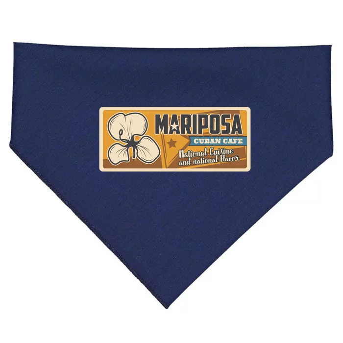 Cuba Travel Retro Cuban Café Mariposa USA-Made Doggie Bandana