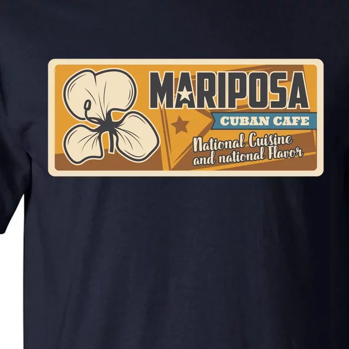 Cuba Travel Retro Cuban Café Mariposa Tall T-Shirt