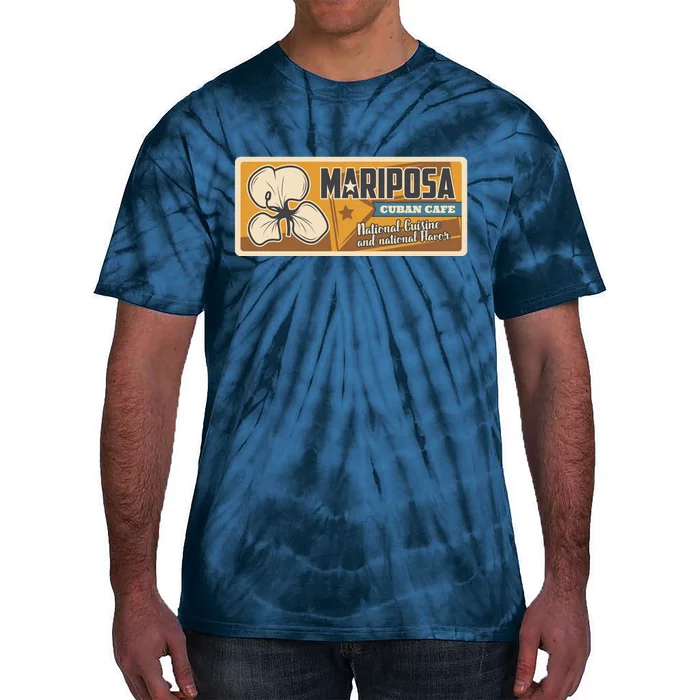 Cuba Travel Retro Cuban Café Mariposa Tie-Dye T-Shirt