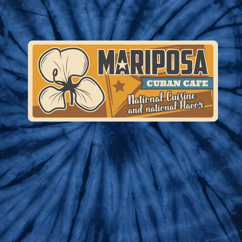 Cuba Travel Retro Cuban Café Mariposa Tie-Dye T-Shirt