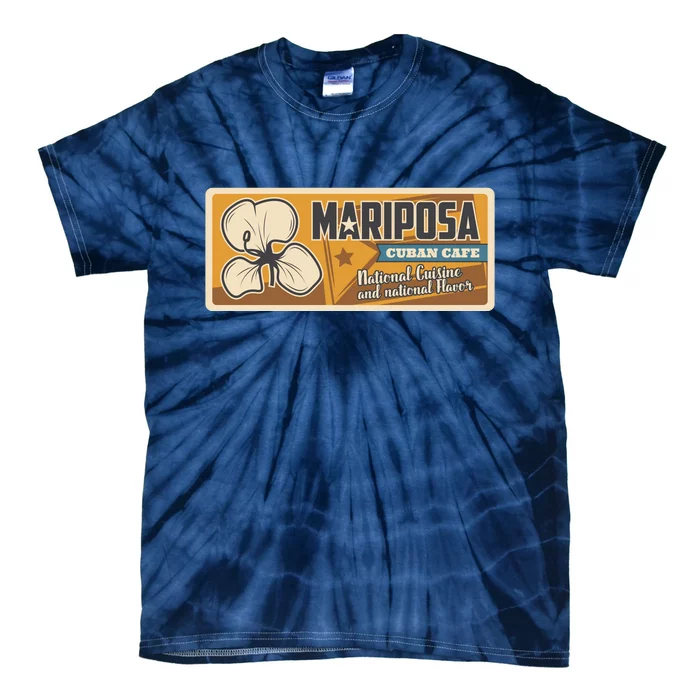 Cuba Travel Retro Cuban Café Mariposa Tie-Dye T-Shirt