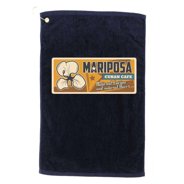 Cuba Travel Retro Cuban Café Mariposa Platinum Collection Golf Towel