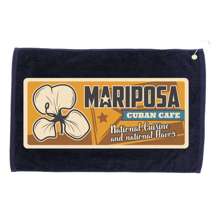 Cuba Travel Retro Cuban Café Mariposa Grommeted Golf Towel