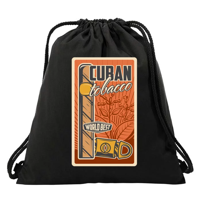 Cuba Travel Retro Cuban Cigar Tabaco Drawstring Bag