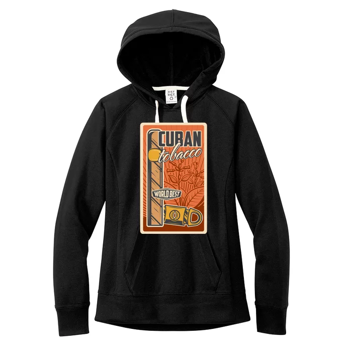 Cuba Travel Retro Cuban Cigar Tabaco Women's Fleece Hoodie