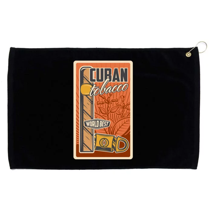 Cuba Travel Retro Cuban Cigar Tabaco Grommeted Golf Towel