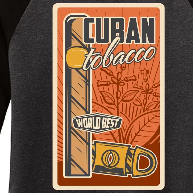 Cuba Travel Retro Cuban Cigar Tabaco Women's Tri-Blend 3/4-Sleeve Raglan Shirt