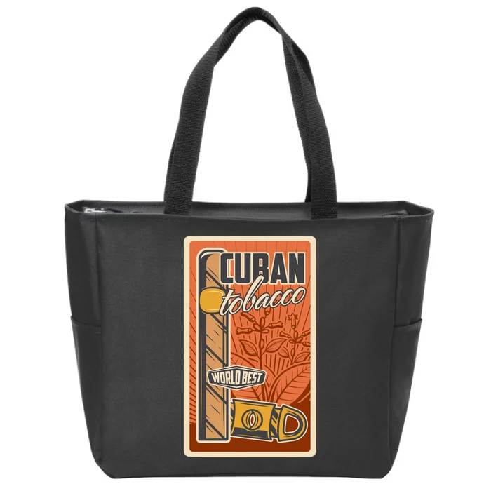 Cuba Travel Retro Cuban Cigar Tabaco Zip Tote Bag