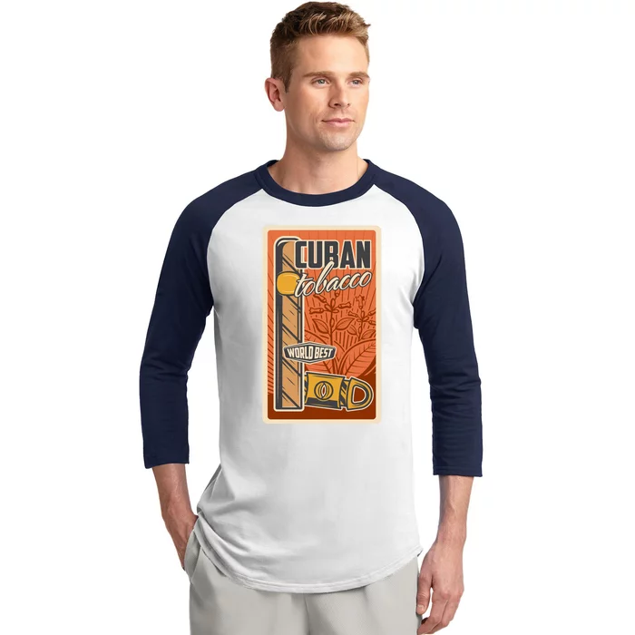 Cuba Travel Retro Cuban Cigar Tabaco Baseball Sleeve Shirt