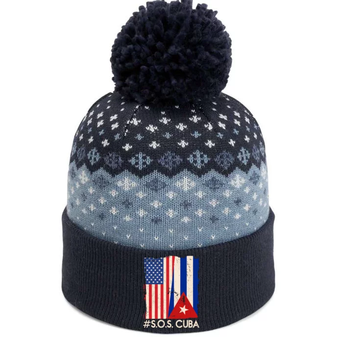 Cuba USA Flags United #S.O.S.CUBA The Baniff Cuffed Pom Beanie