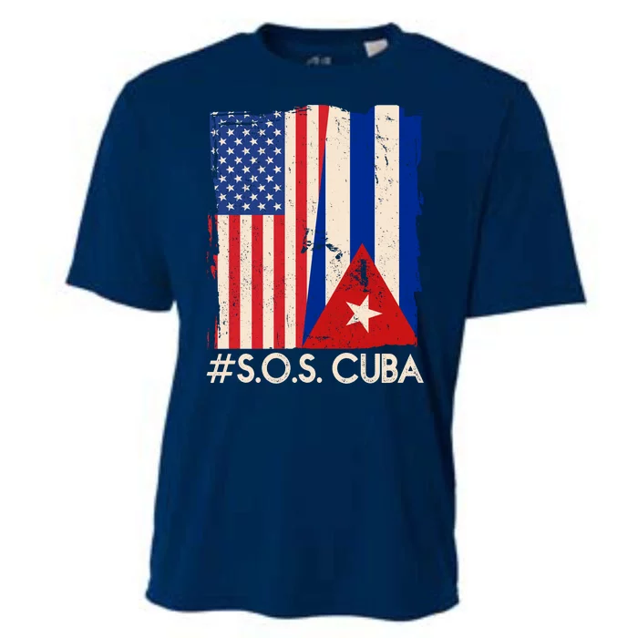 Cuba USA Flags United #S.O.S.CUBA Cooling Performance Crew T-Shirt