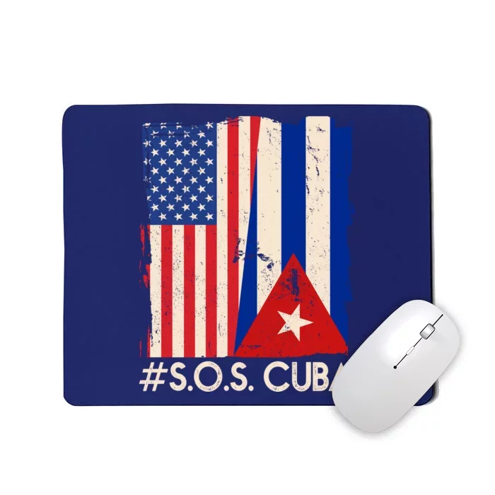 Cuba USA Flags United #S.O.S.CUBA Mousepad