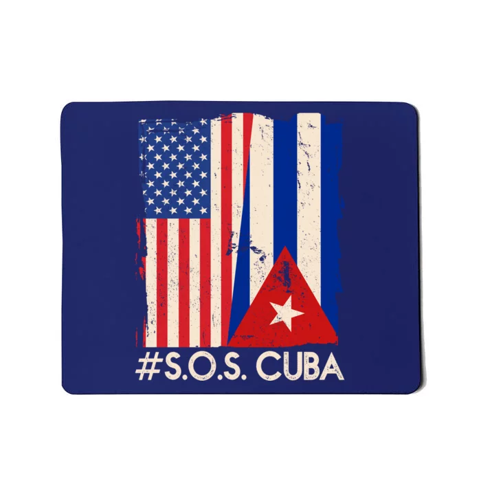 Cuba USA Flags United #S.O.S.CUBA Mousepad