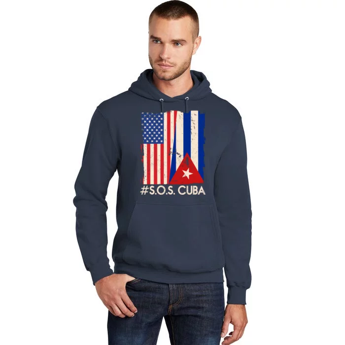 Cuba USA Flags United #S.O.S.CUBA Tall Hoodie