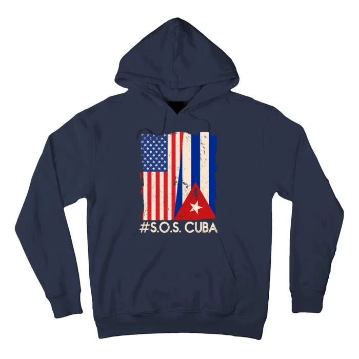 Cuba USA Flags United #S.O.S.CUBA Tall Hoodie