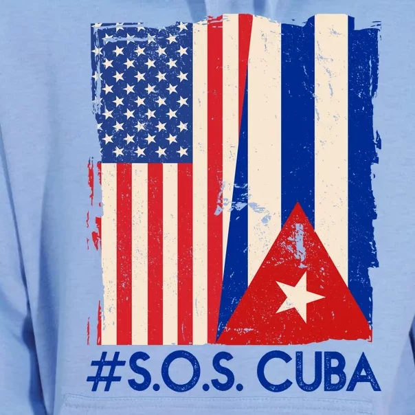 Cuba USA Flags United #S.O.S.CUBA Unisex Surf Hoodie